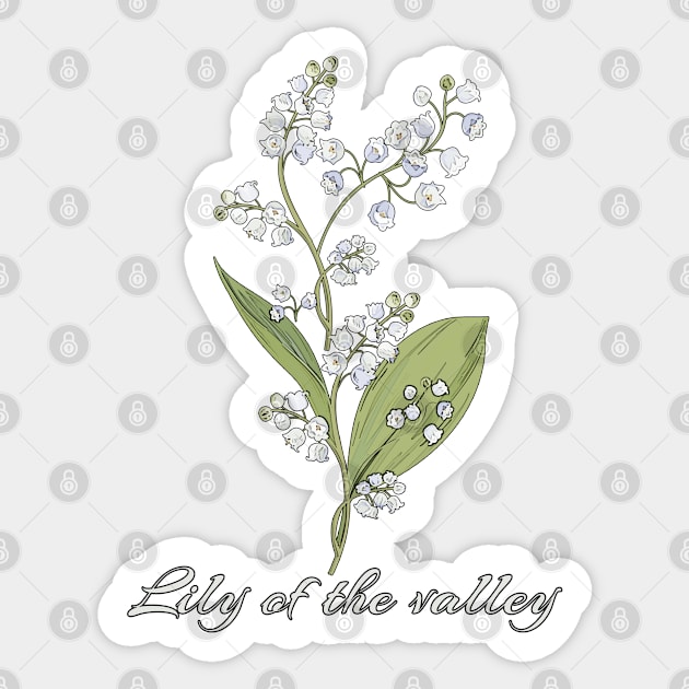 Spring flower Lily of the valley-Spring flowers May lily Sticker by KrasiStaleva